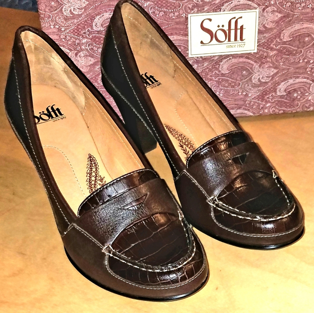 ❤ SALE SOFFT Andria Brown Pumps Heels NEW NIB 8.5… - Picture 2 of 6